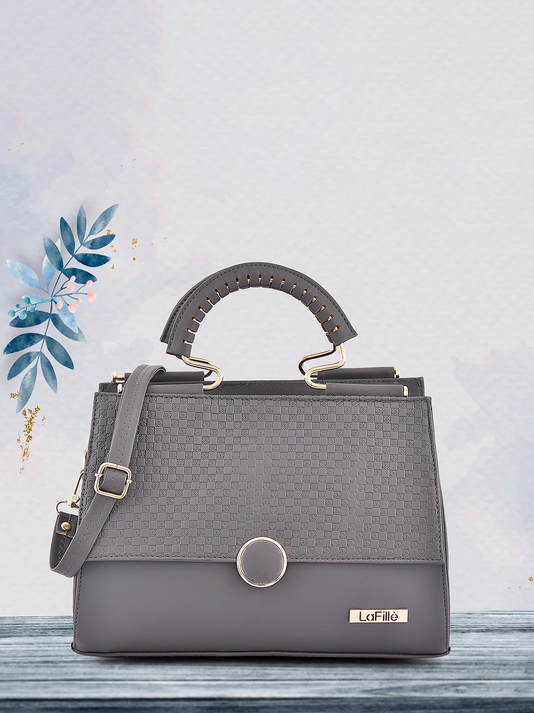 

LaFille PU Structured Handheld Bag, Grey