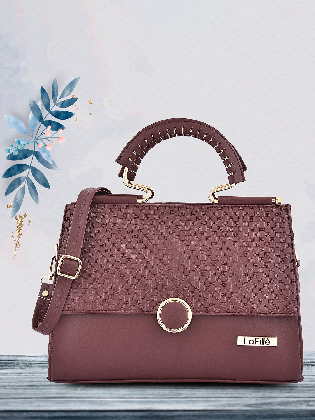 

LaFille Structured Handheld Bag, Brown