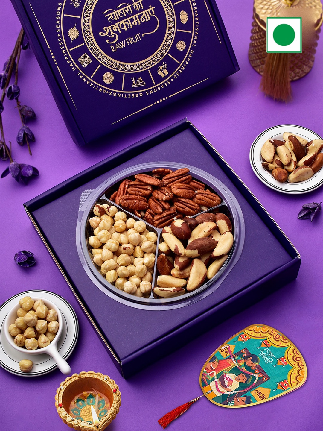 

RawFruit Premium Nuts Diwali Gifts Set, Purple