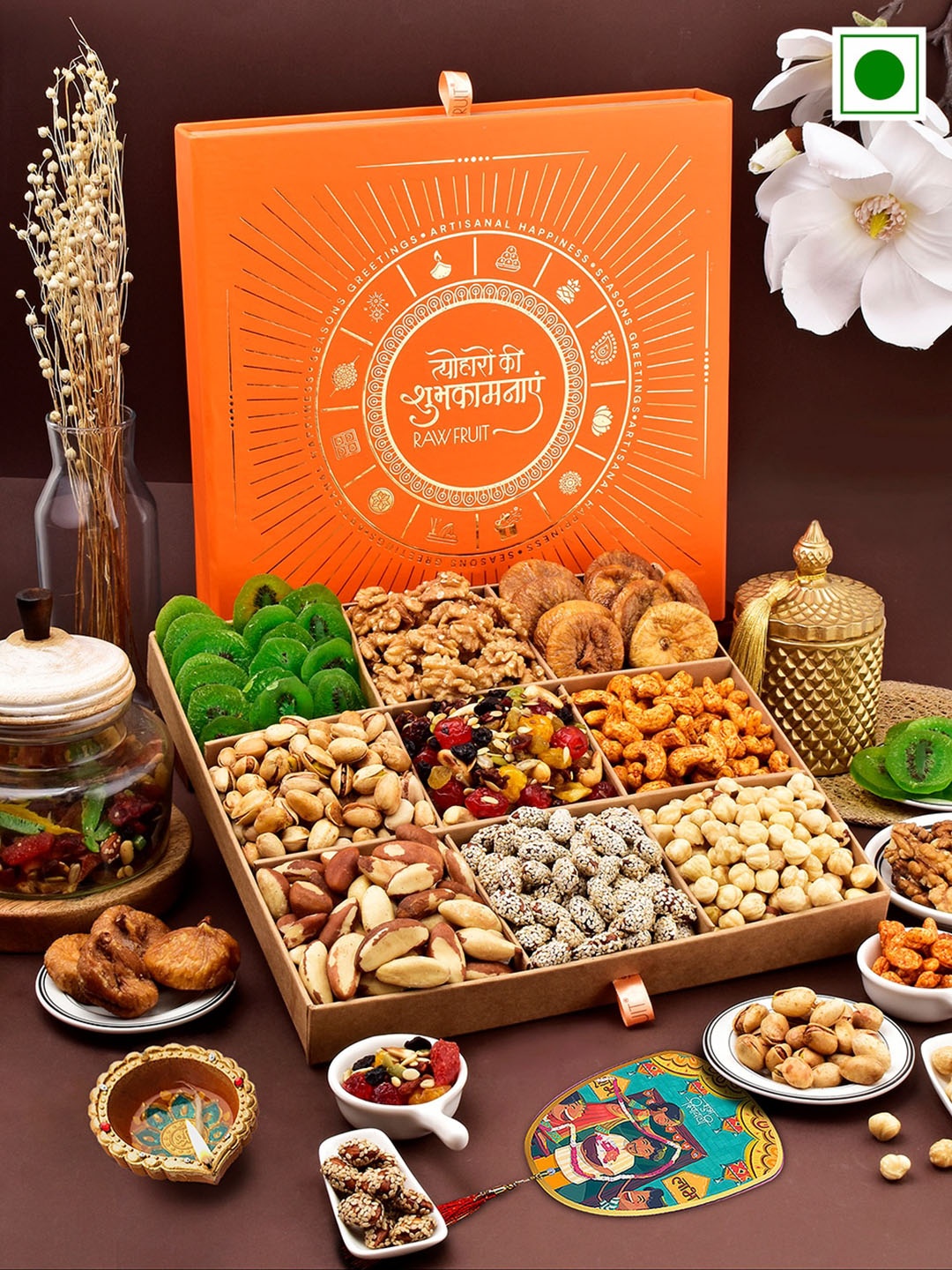 

RawFruit Diwali Dry Fruits Gift Box, Orange