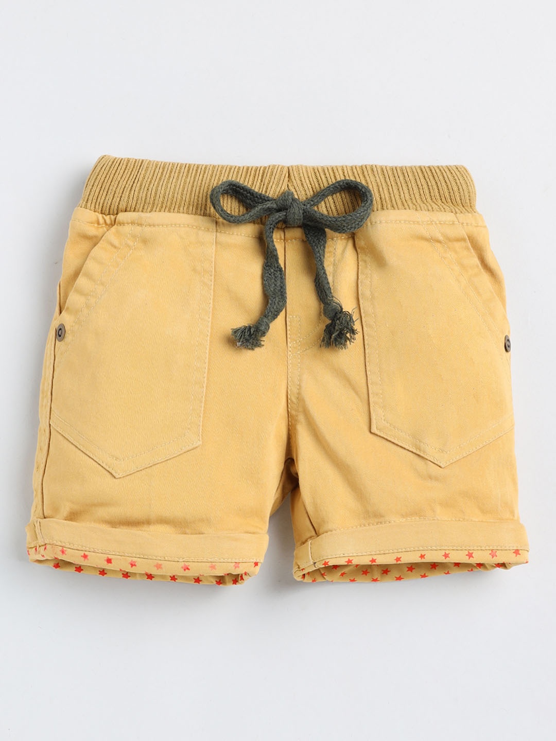 

Olio Kids Boys Mid-Rise Cotton Shorts, Khaki