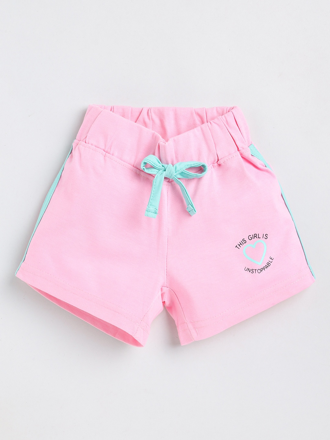 

Olio Kids Girls Mid-Rise Cotton Shorts, Pink