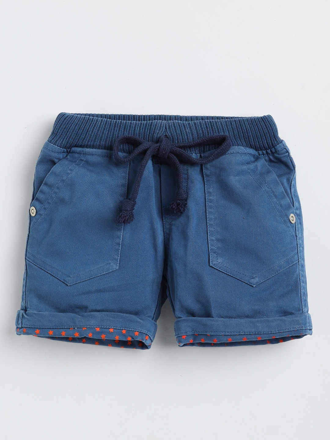 

Olio Kids Boys Mid-Raise Regular Fit Cotton Casual Shorts, Blue