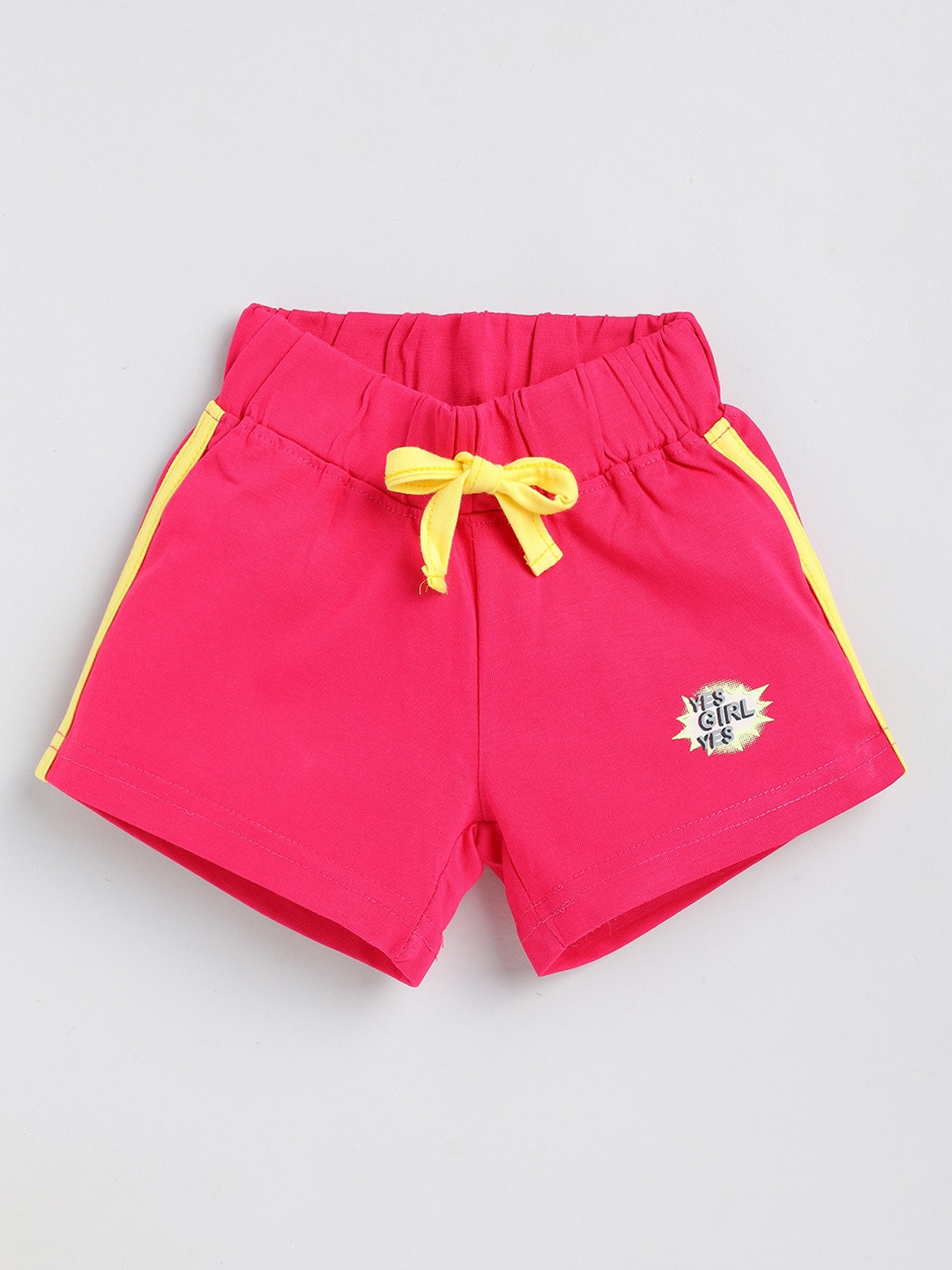 

Olio Kids Girls Mid-Raise Regular Fit Cotton Shorts, Pink