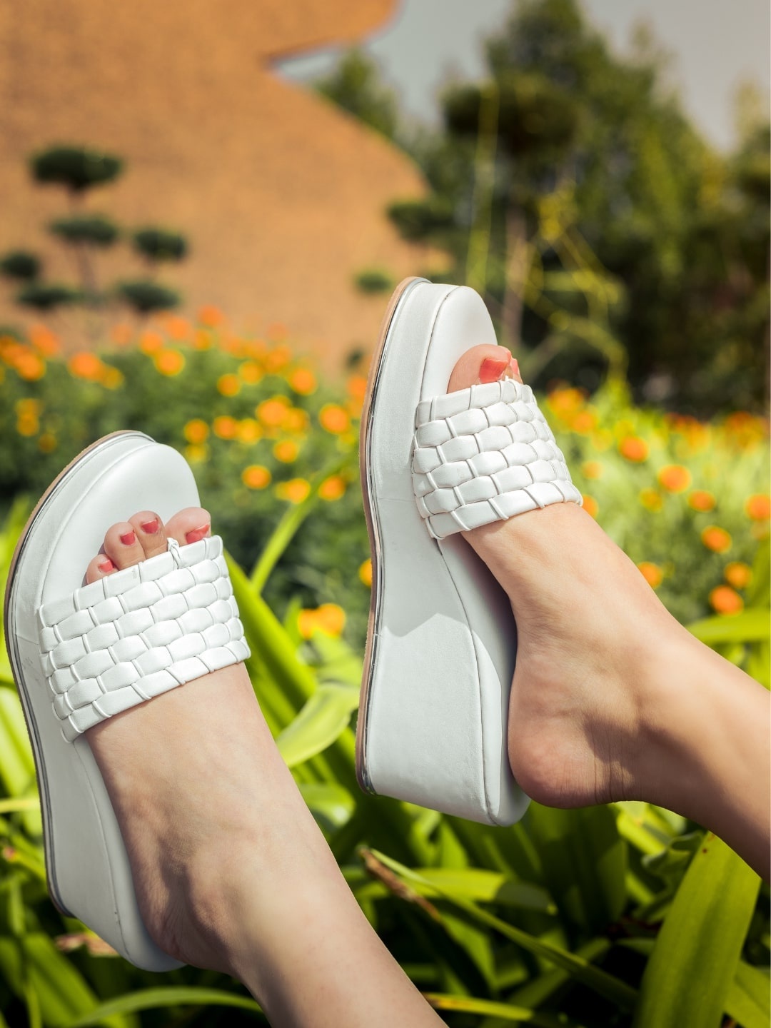 

Chere Braided Open Toe Wedges, White