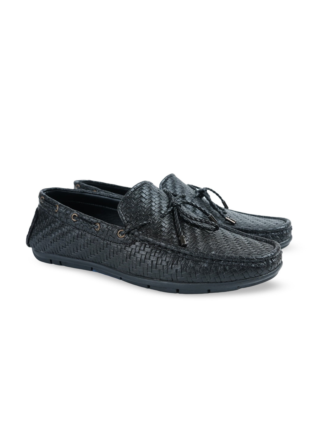 

MONKSTORY Men Textured Comfort Insole Driving Shoes, Black