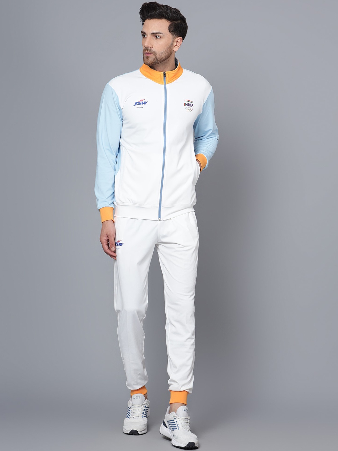 

Shiv Naresh JSW Inspire Asian Games '23 Official Performance Wear Track Suit Tracksuits, White