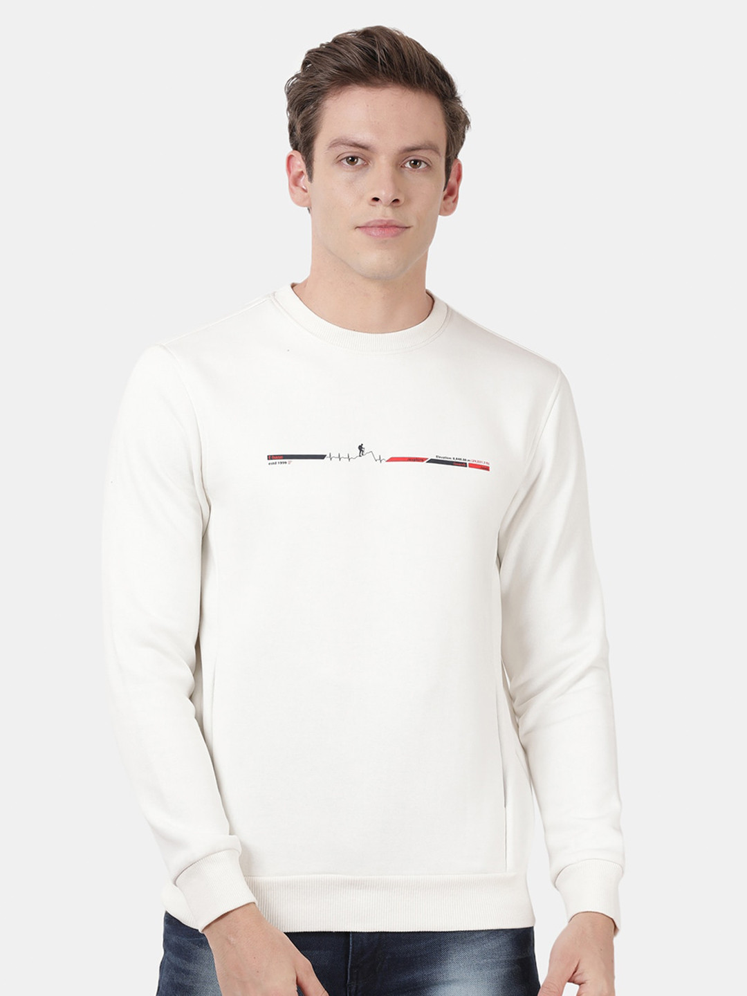 

t-base Printed Pullover Sweatshirt, Off white