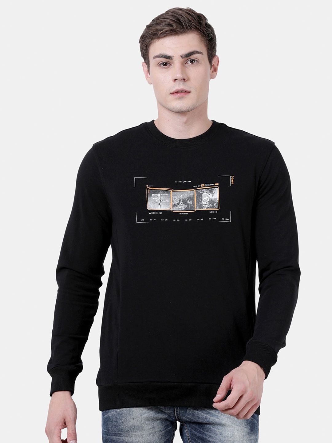 

t-base Graphic Printed Pullover, Black