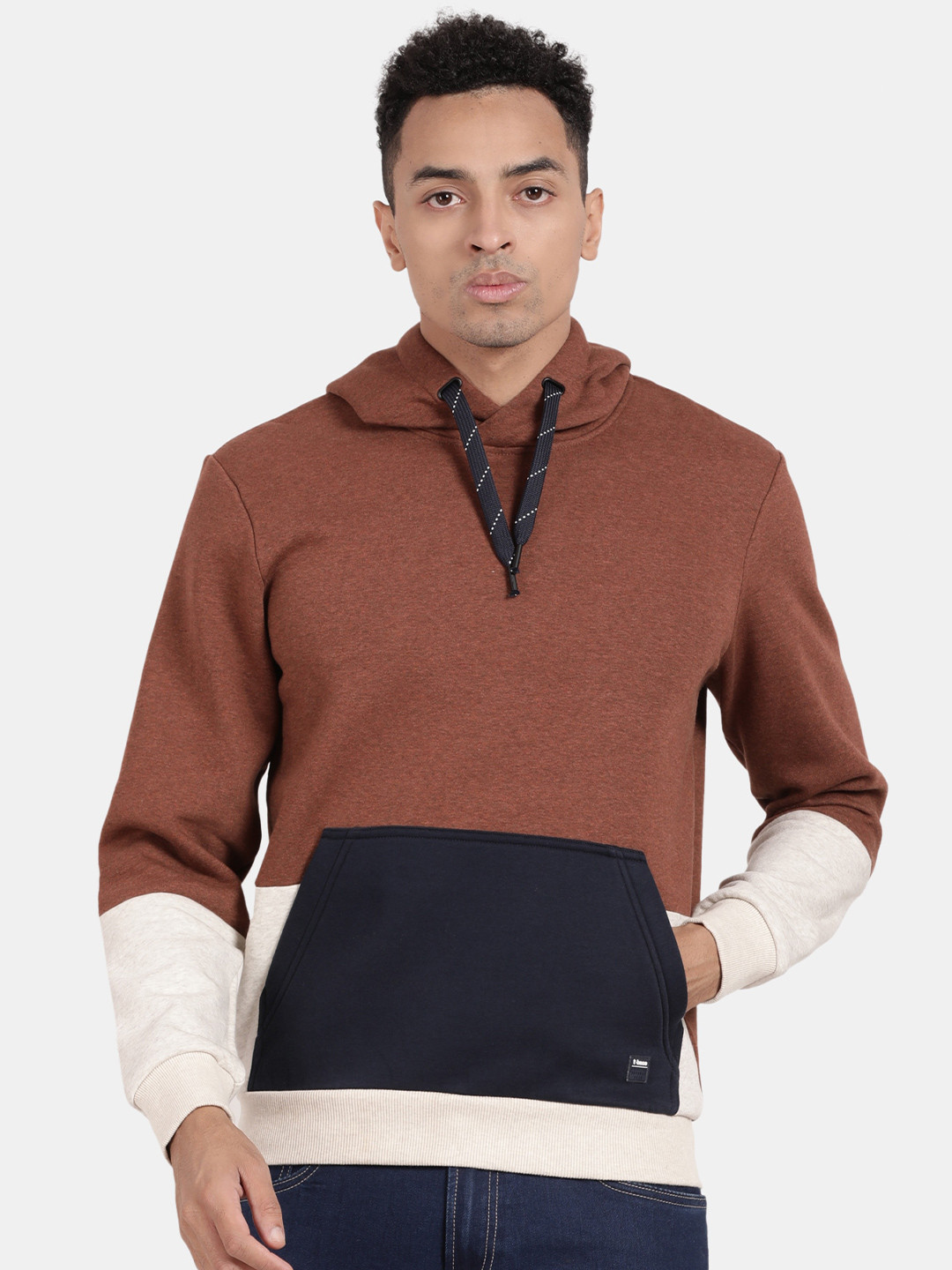 

t-base Colourblocked Hooded Sweatshirt, Rust