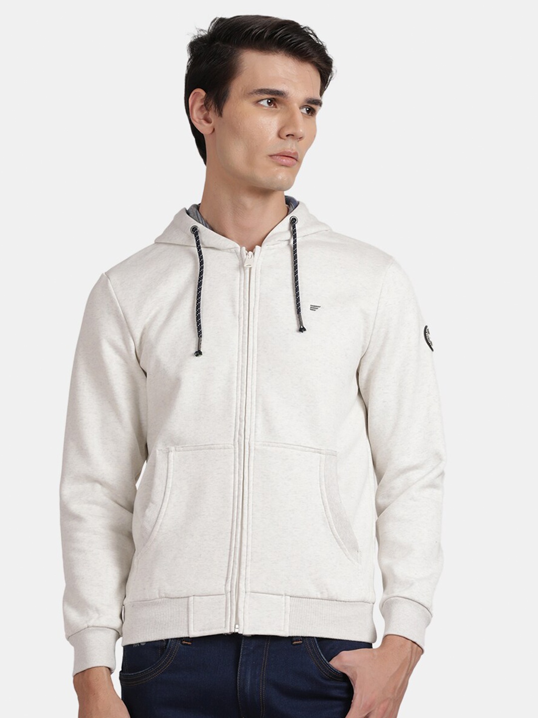 

t-base Hooded Open Front Sweatshirt, White