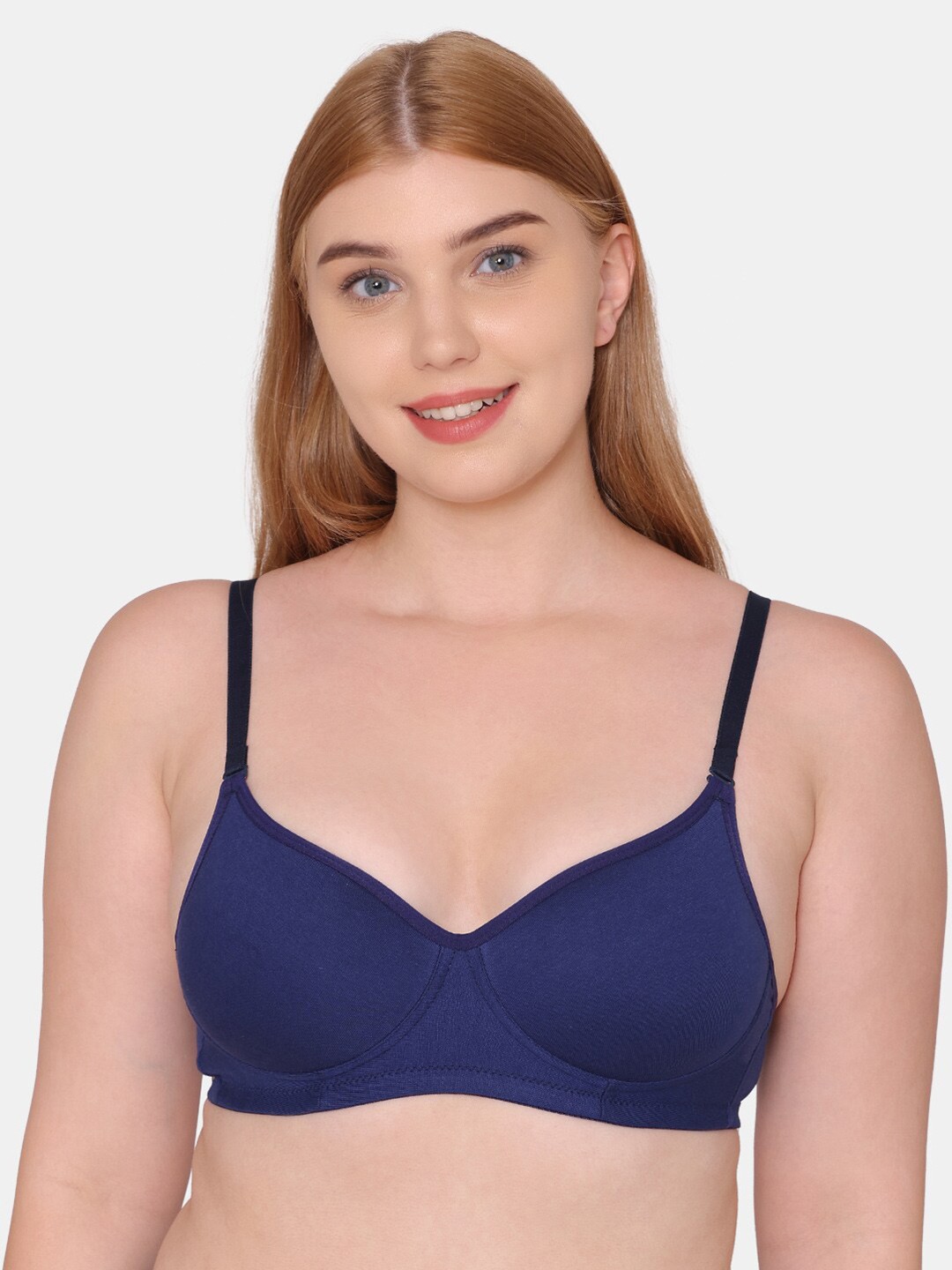 

KOMLI Full Coverage Lightly Padded T-shirt Bra With All Day Comfort, Navy blue