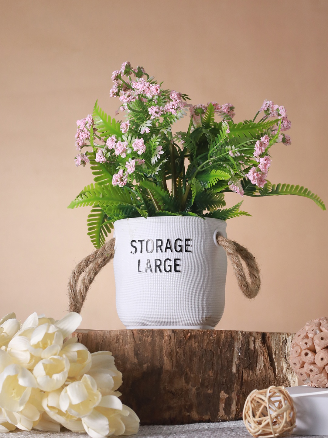 

TIED RIBBONS Fern Artificial Flowers and Plants with Pot, Green