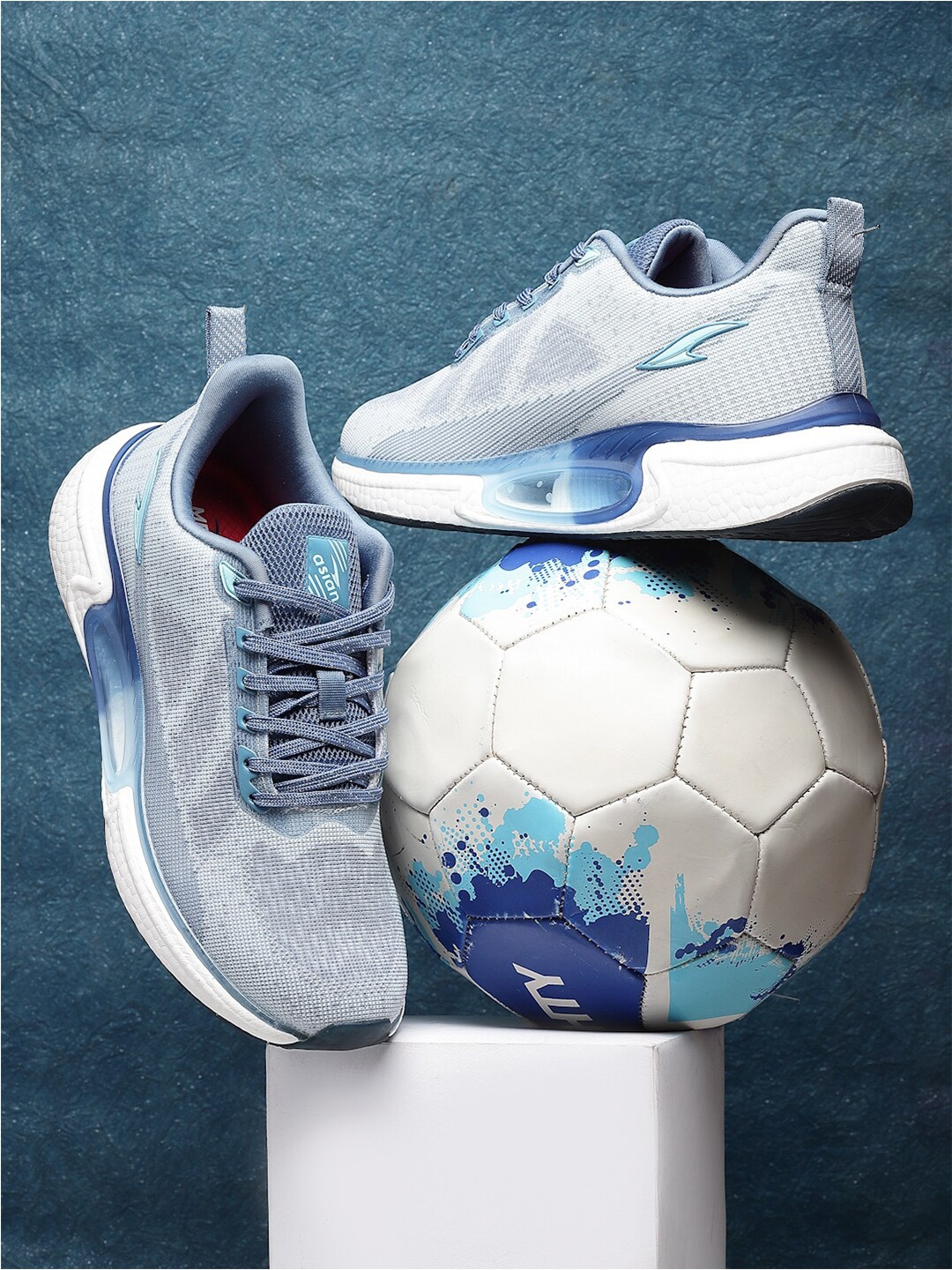 

ASIAN Men Mesh Running Non-Marking Lace-Up Shoes, Blue