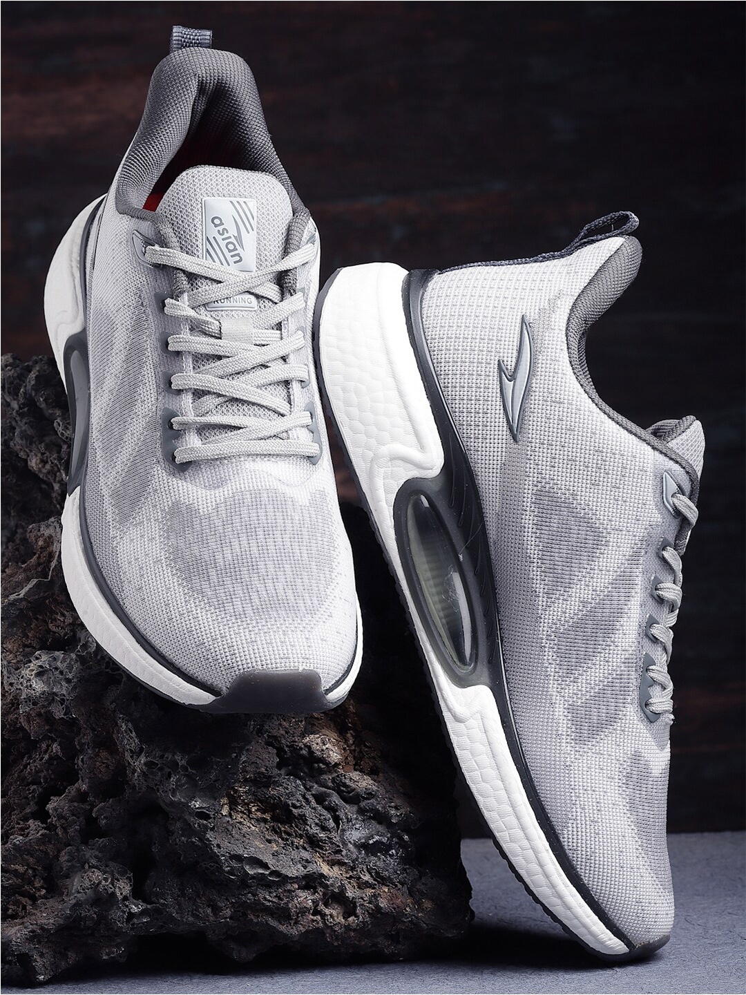 

ASIAN Men Mesh Running Non-Marking Lace-Up Shoes, Grey