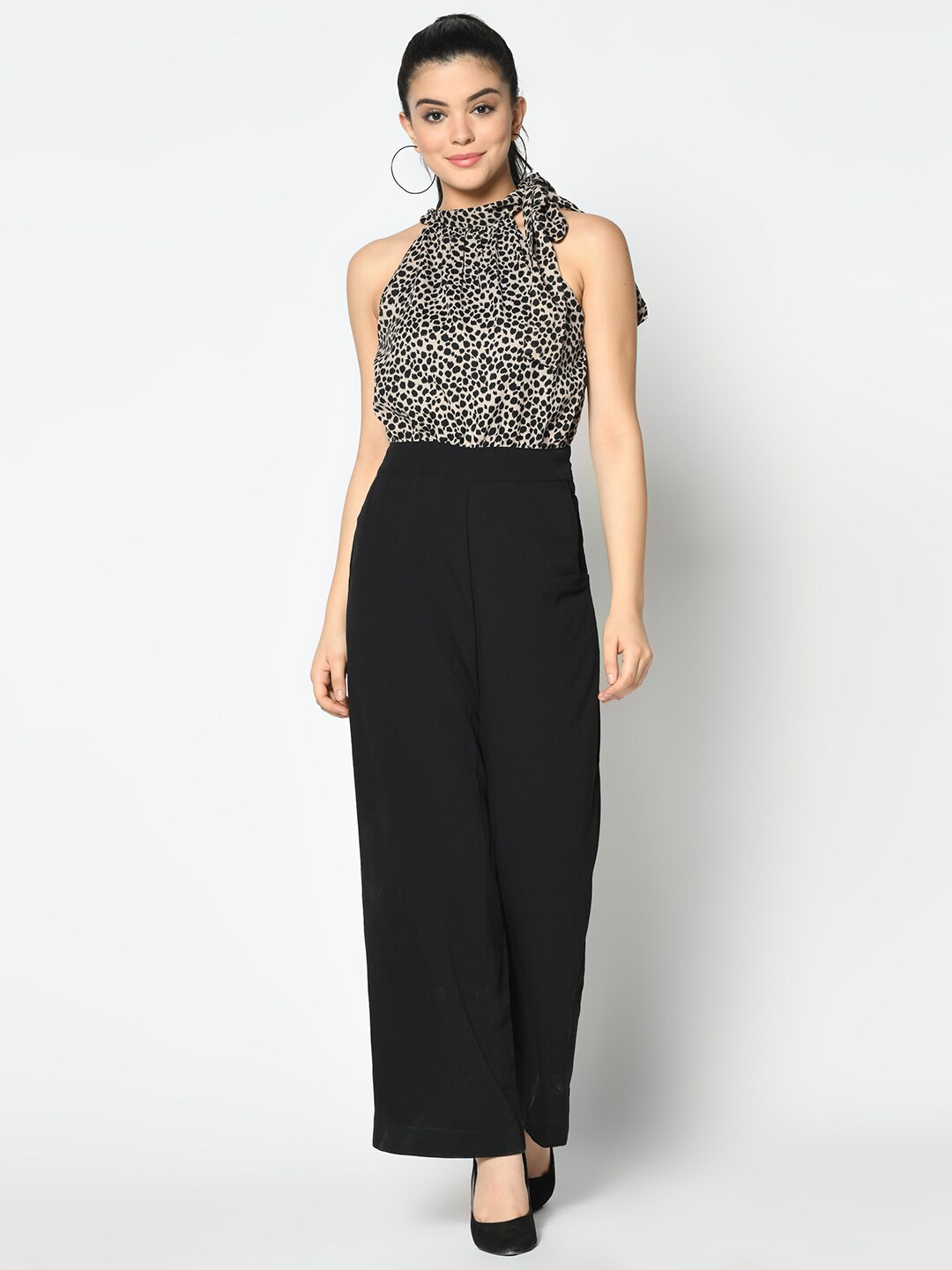 

SQew Printed Basic Jumpsuit, Black