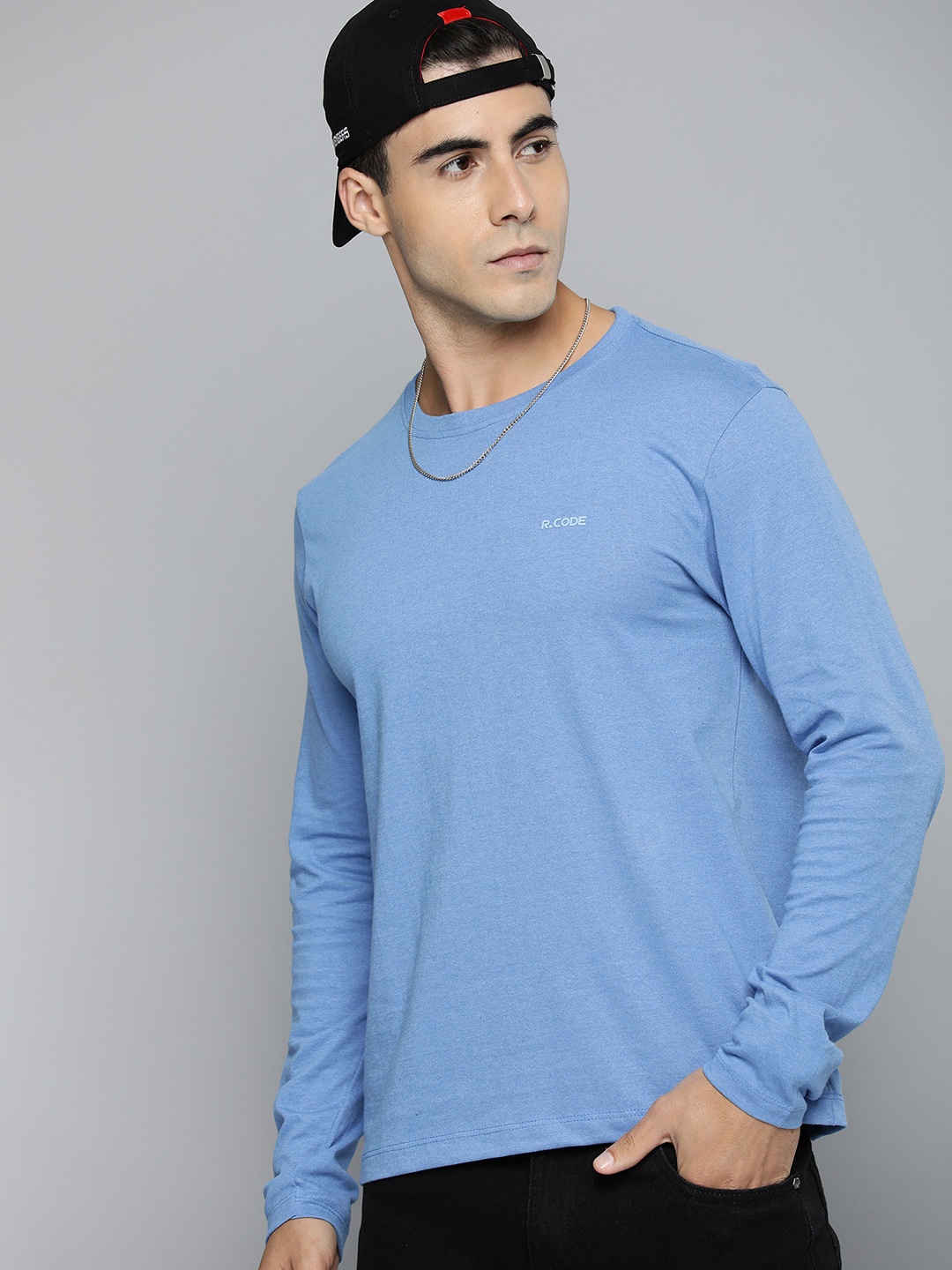 

R.Code by The Roadster Life Co. Men T-shirt, Turquoise blue