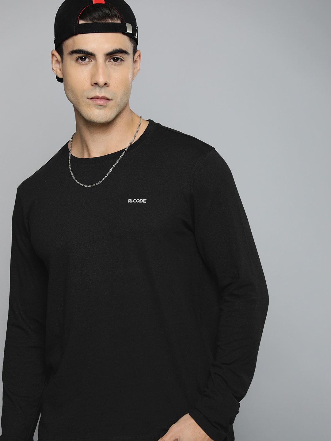 

R.Code by The Roadster Life Co. Men Solid T-shirt, Black