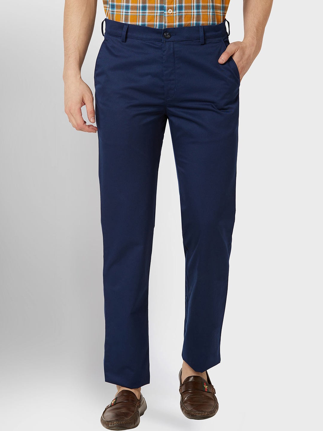 

ColorPlus Men Mid-Rise Chinos Trousers, Blue
