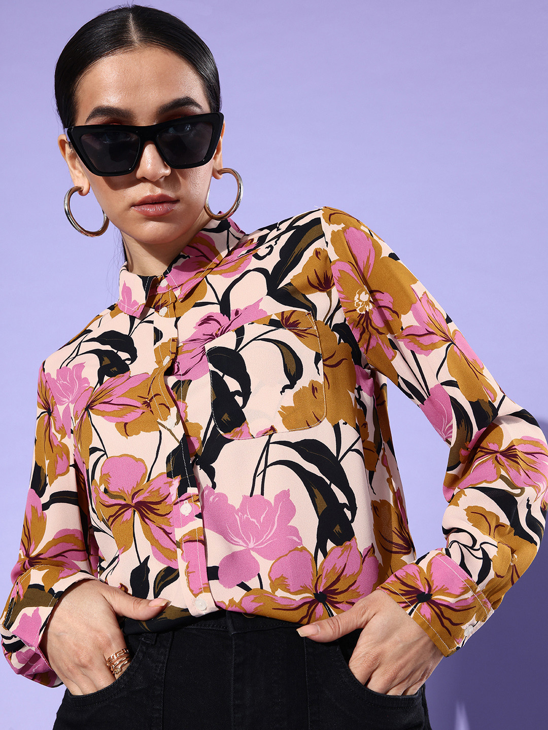

EVERYDAY by ANI Comfort Floral Opaque Printed Casual Shirt, Multi