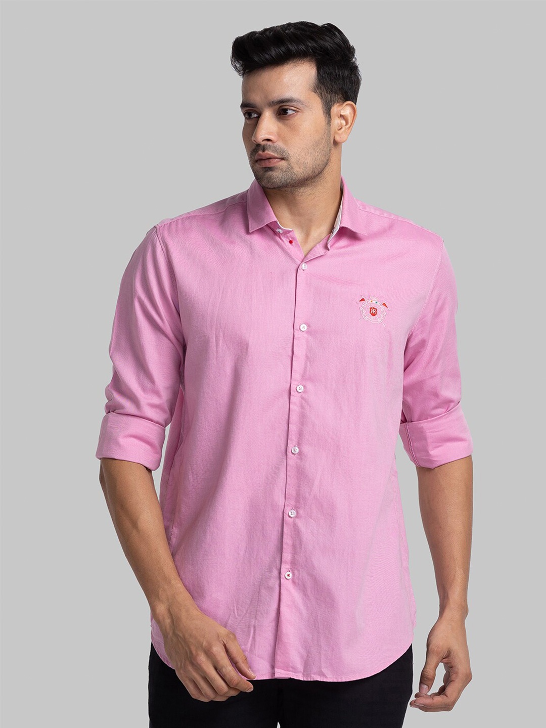 

Raymond Spread Collar Long Sleeves Cotton Casual Shirt, Pink
