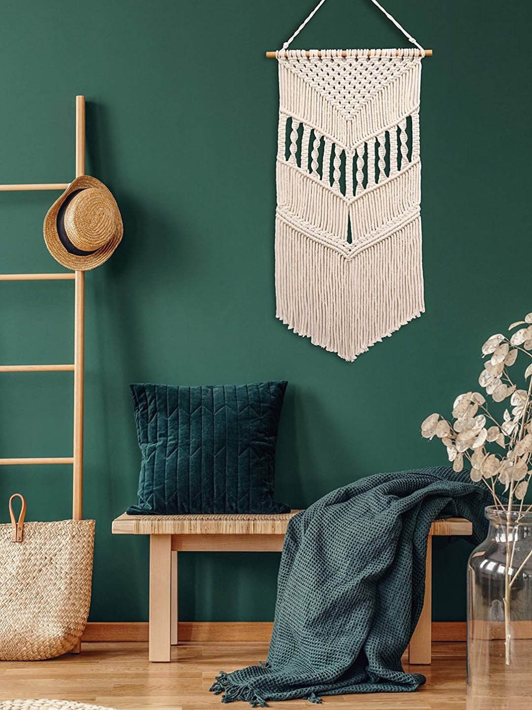ecofynd Off White Macrame Hanging Wall Decor