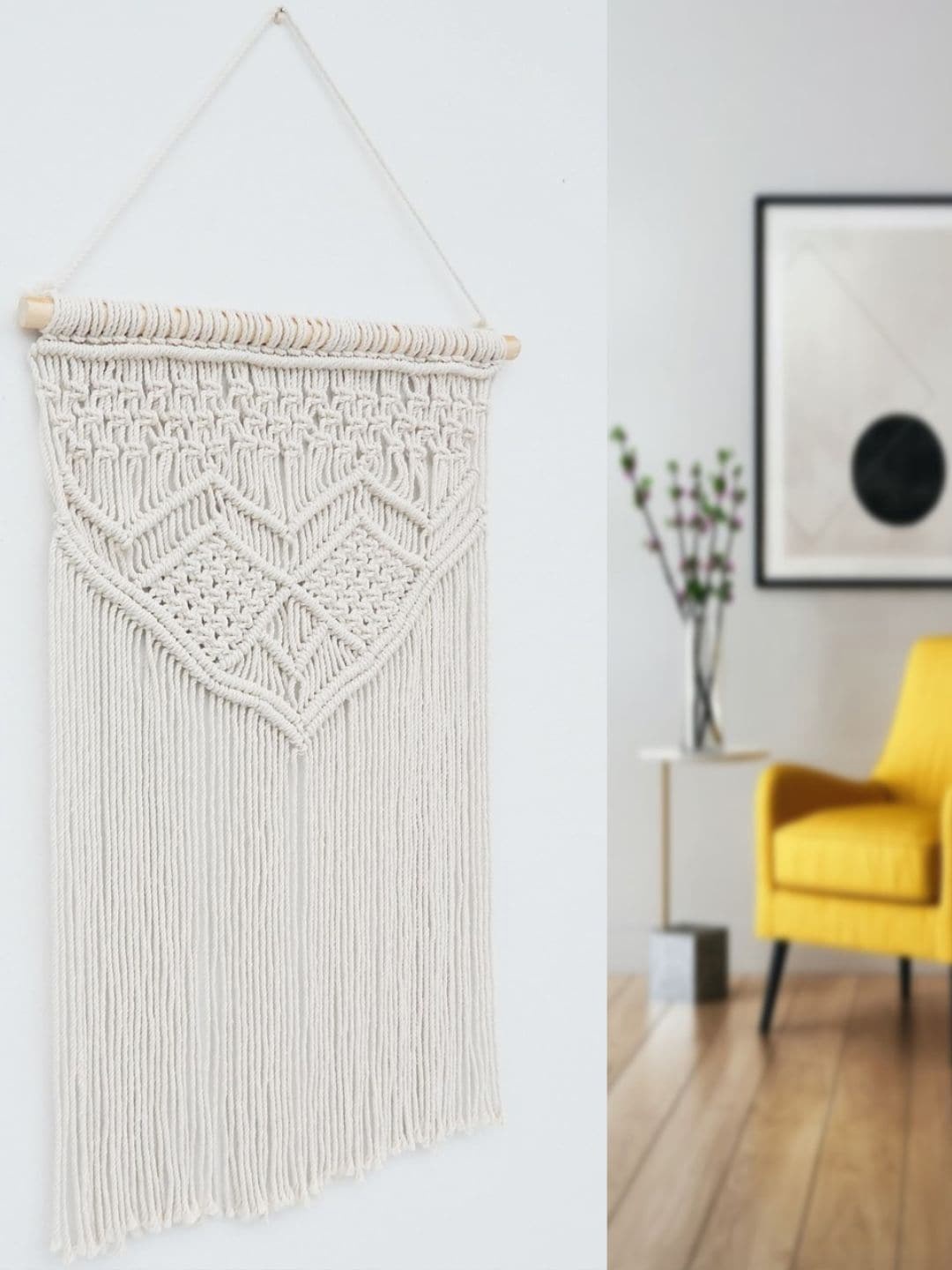 

ecofynd Off White Macrame Hanging Wall Decor