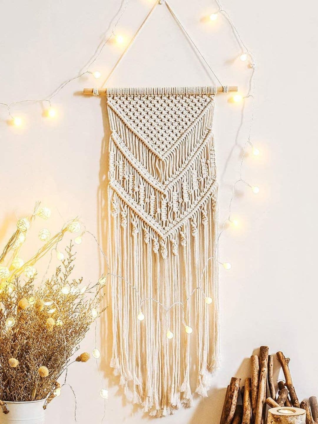 

ecofynd Off White Macrame Hanging Wall Decor