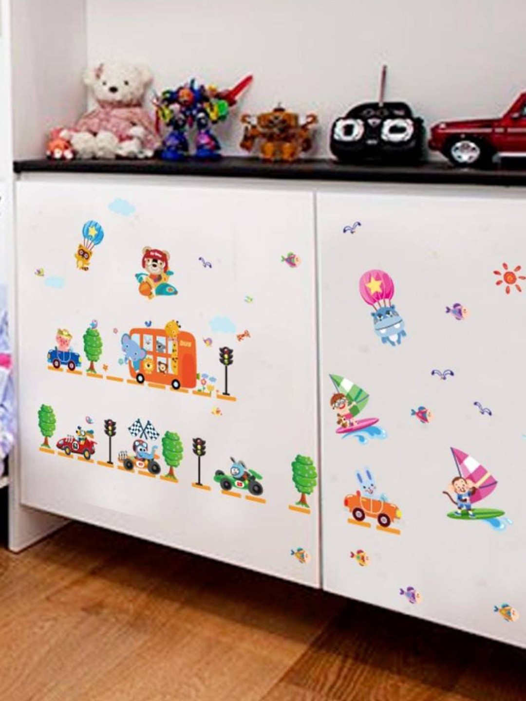 

Jaamso Royals Blue & Green Cartoon Printed Self-Adhesive Wall Sticker