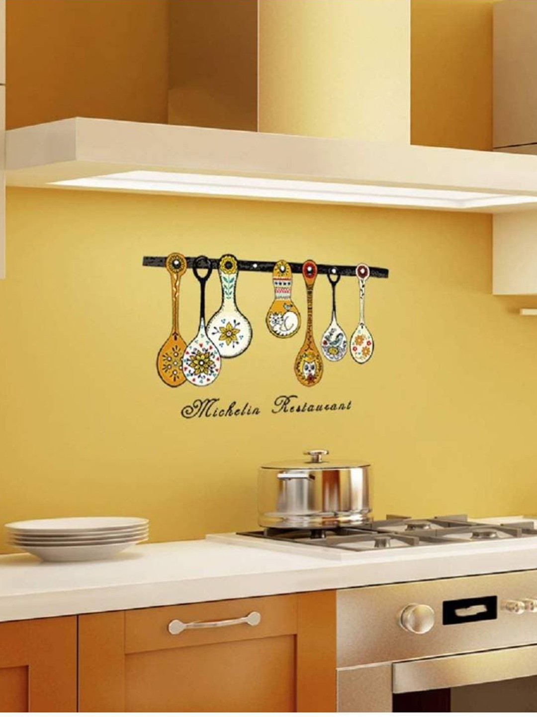 

Jaamso Royals Brown & Yellow Cooktop Kitchen Tile Printed Self-Adhesive Wall Sticker