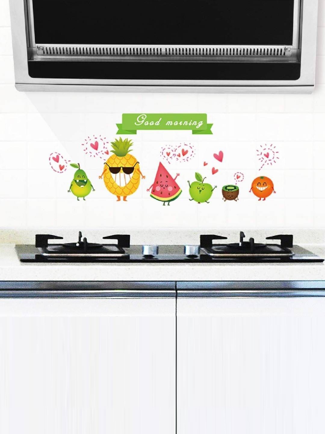 

Jaamso Royals Red & Green Cooktop Kitchen Tile Printed Self-Adhesive Wall Sticker