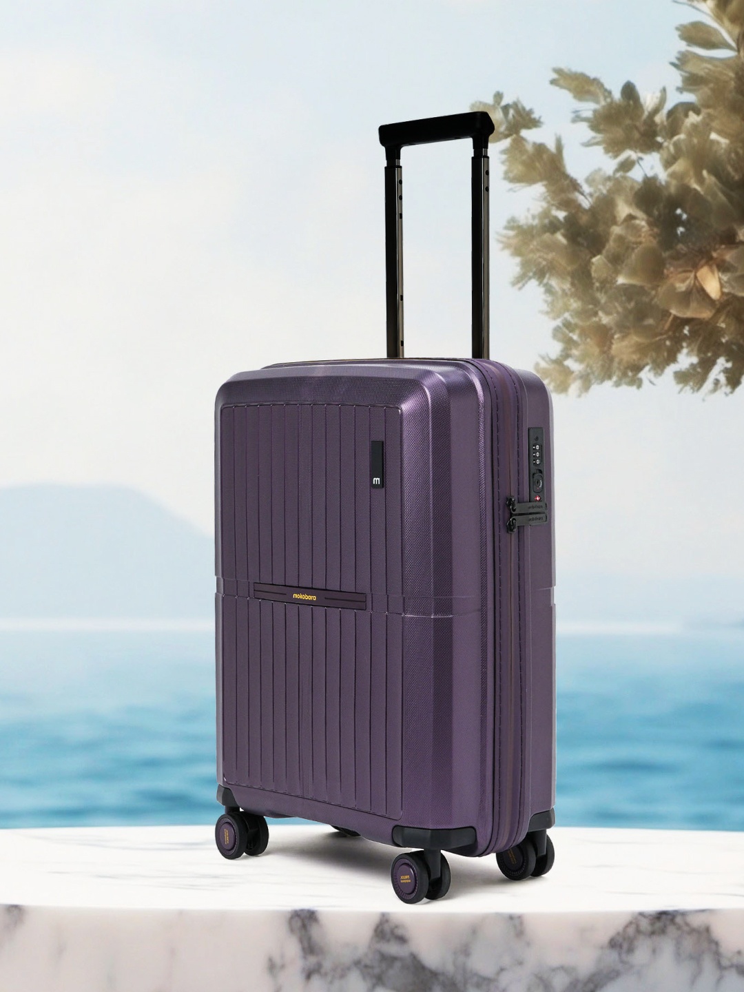 

MOKOBARA The Aviator Cabin Textured Hard Trolley Bag - 37 L, Purple