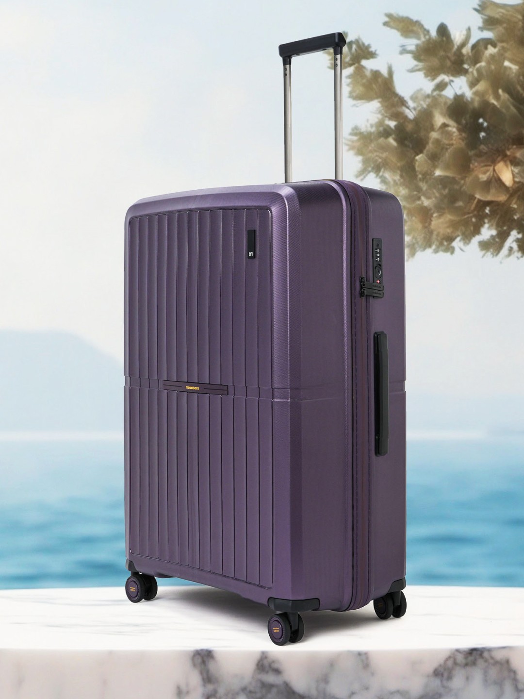 

MOKOBARA Aviator Check-in Large Luggage Textured Hard-Sided Trolley Bag 125.30 L, Purple