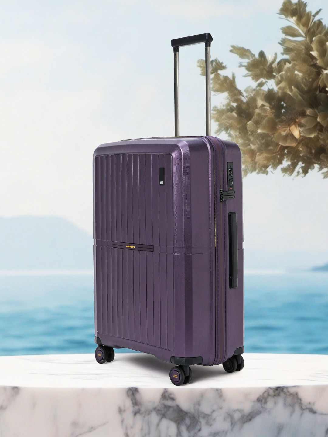 

MOKOBARA Textured Glidetech Wheels Hard-Sided Medium-Sized Trolley Bag 65L, Purple