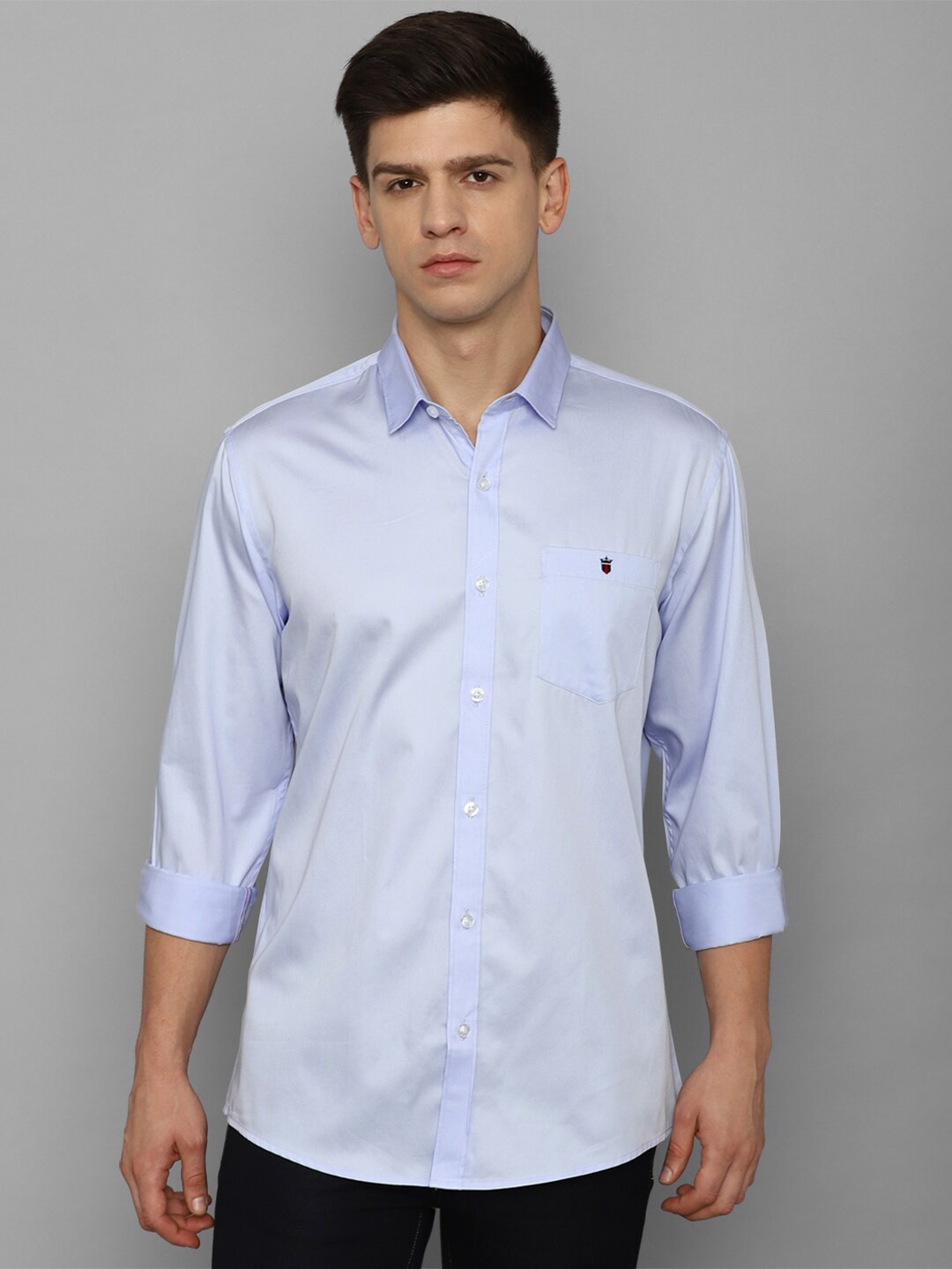 

Louis Philippe Jeans Slim Fit Opaque Cotton Casual Shirt, Blue
