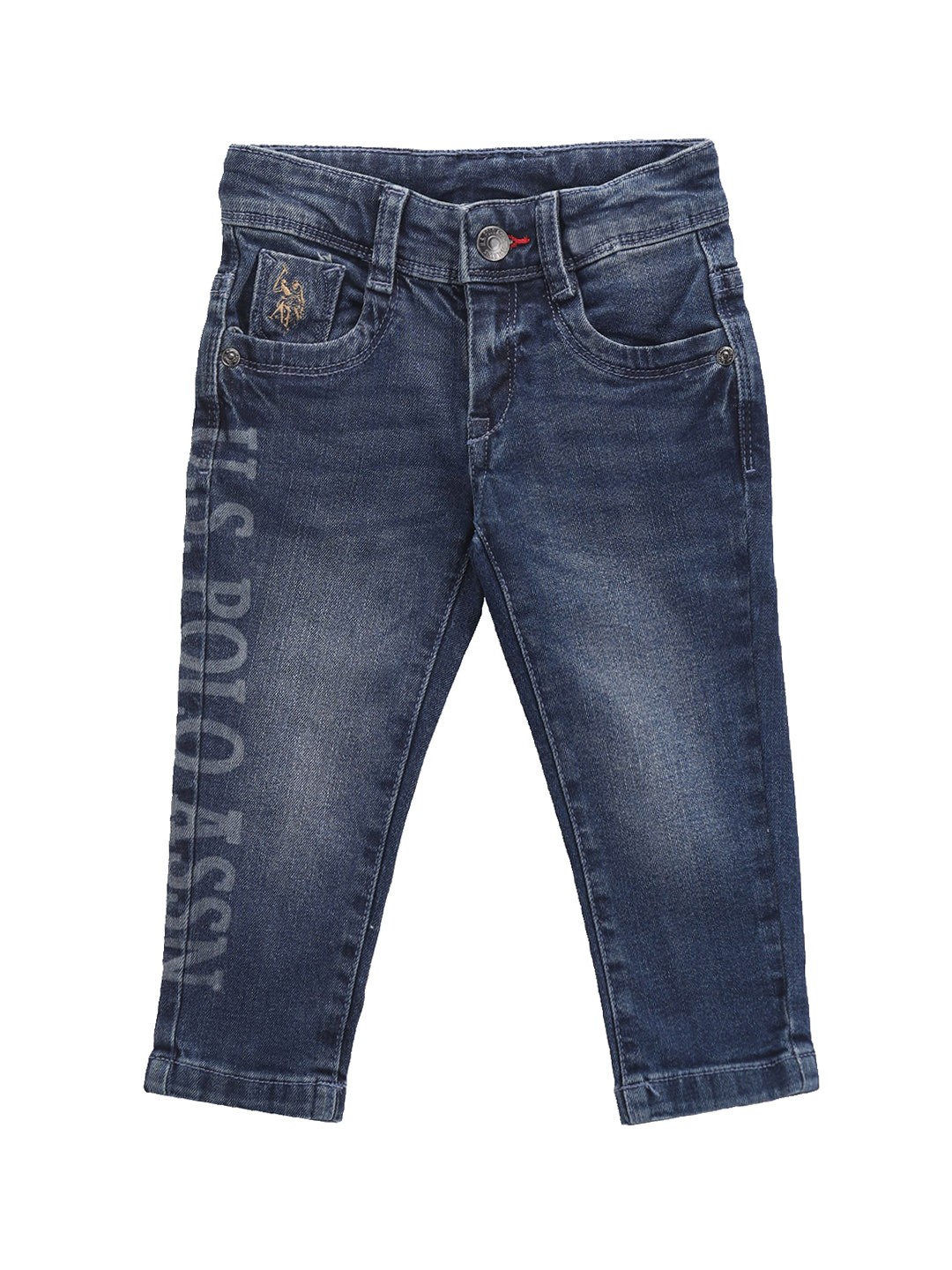 

U.S. Polo Assn. Kids Boys Slim Fit Clean Look Light Fade Stretchable Jeans, Blue