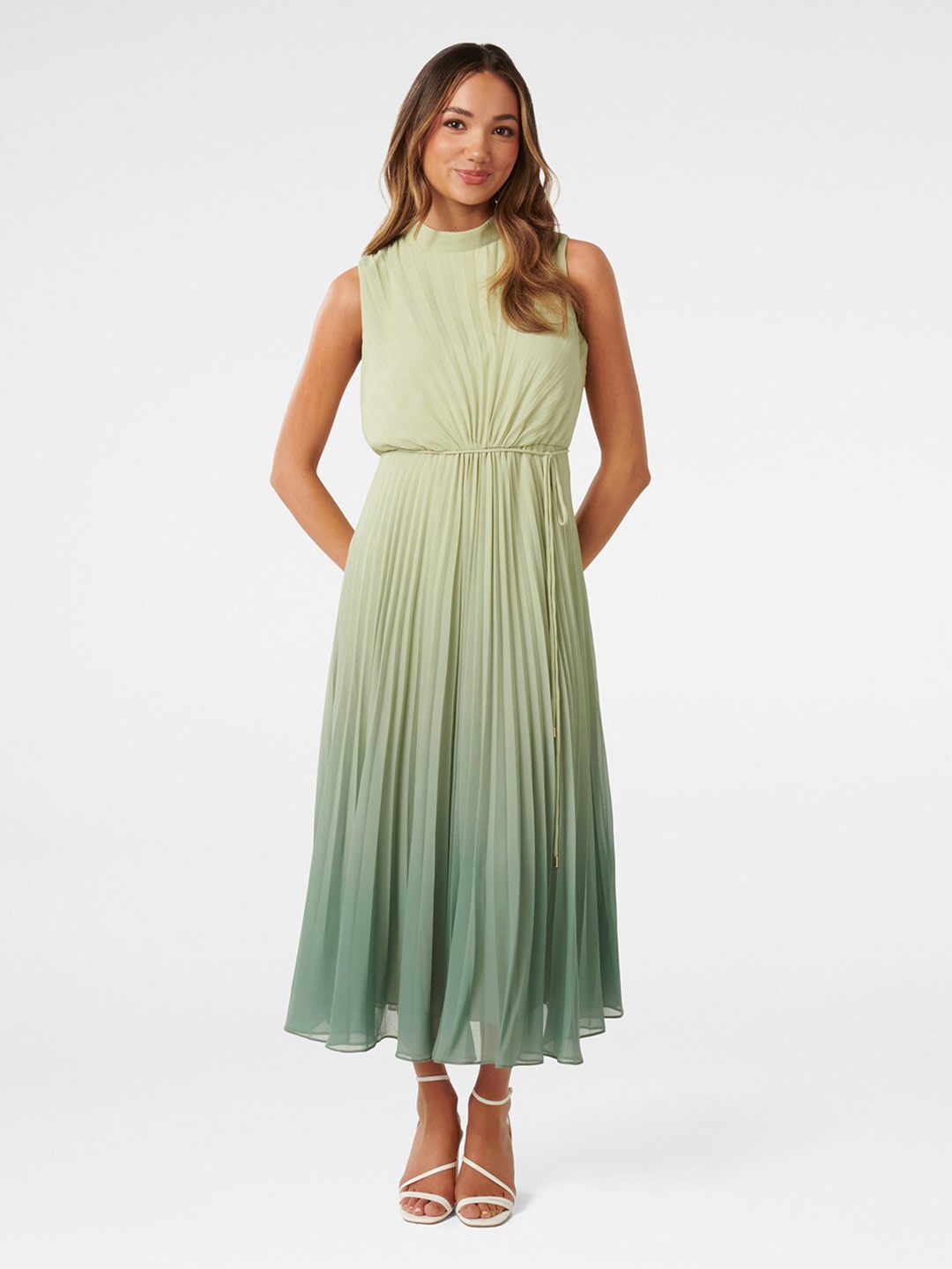 

Forever New Accordion Pleated Maxi Dress, Green