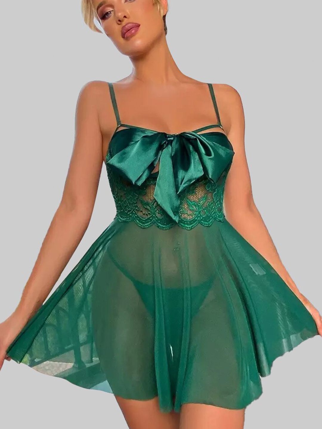 

FIMBUL Self Designed Shoulder Straps Baby Doll, Green