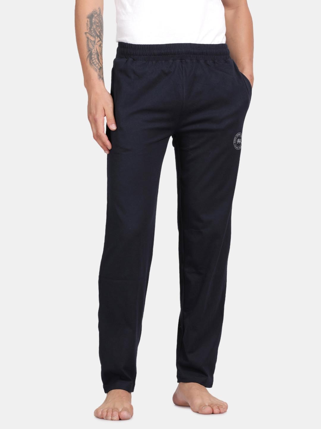 

Pepe Jeans Men Mid Rise Cotton Lounge Pants, Navy blue
