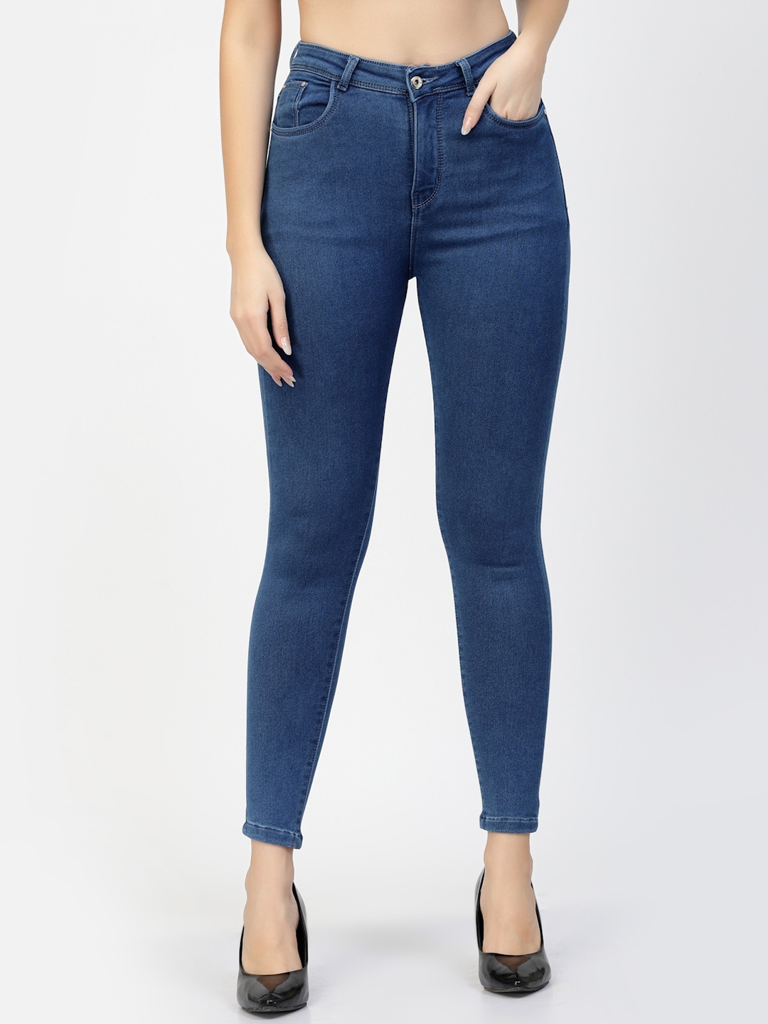 

Westwood Women Mid Rise Skinny Fit Clean Look Stretchable Jeans, Blue