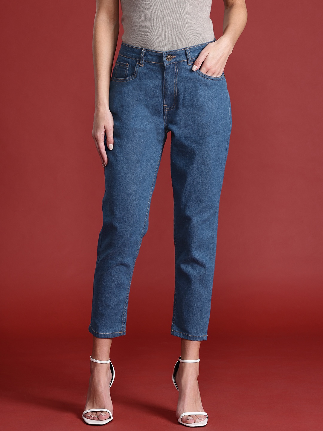 

all about you Women Mom Fit Stretchable Jeans, Blue