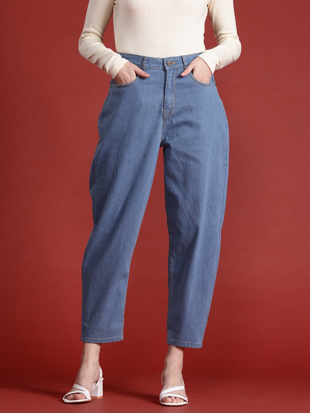

all about you Women Slouchy Fit High-Rise Stretchable Jeans, Blue