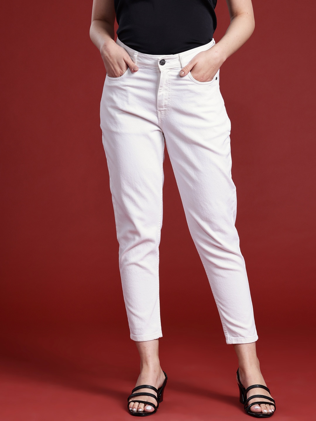 

all about you Women Mom Fit Stretchable Jeans, Off white