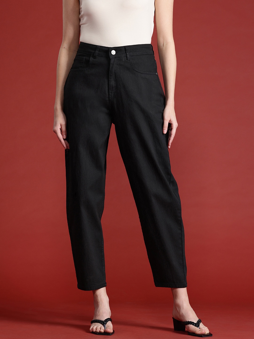 

all about you Women Slouchy Fit Stretchable Jeans, Black