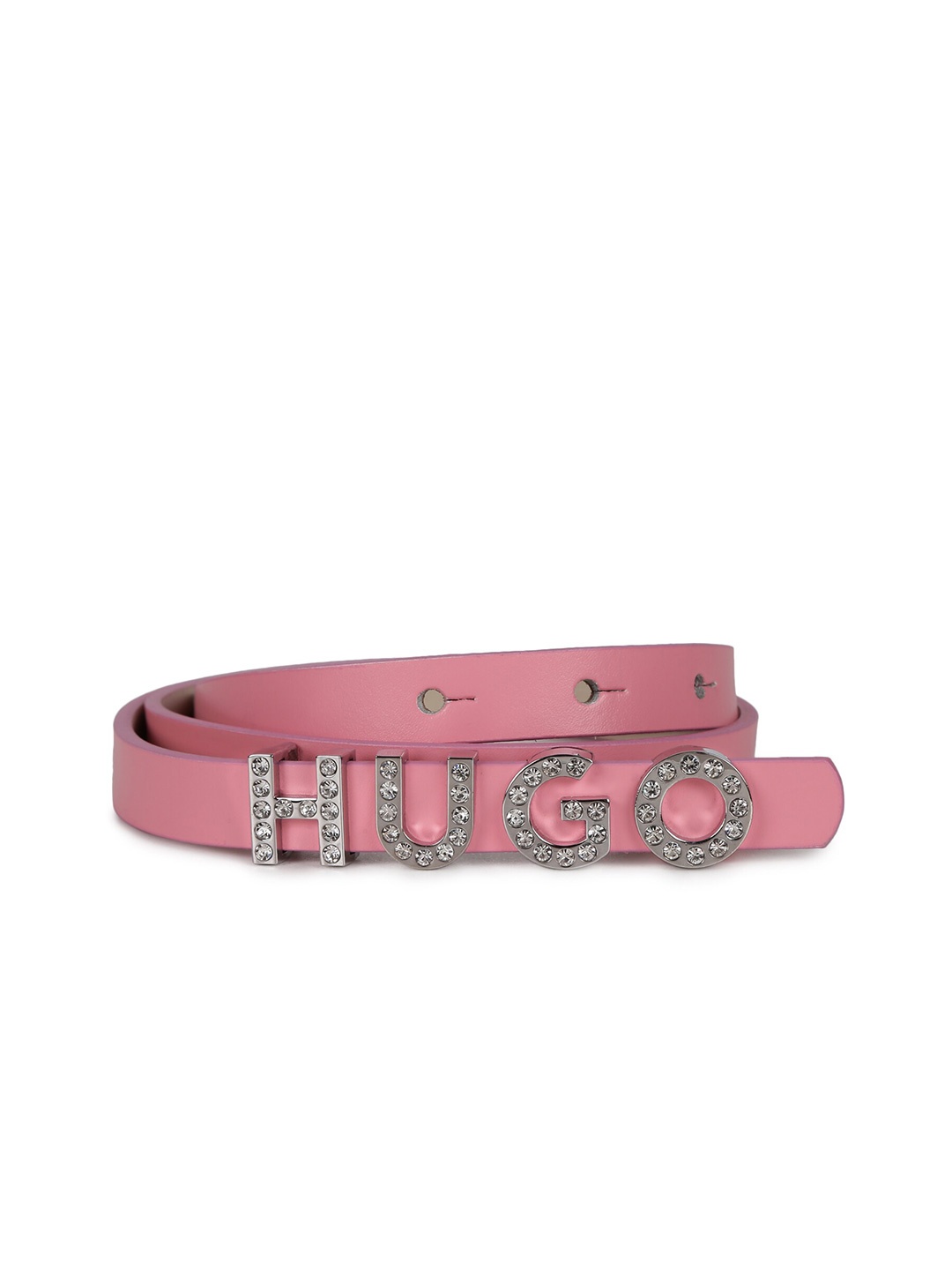 

HUGO Women Embellished Leather Belt, Pink