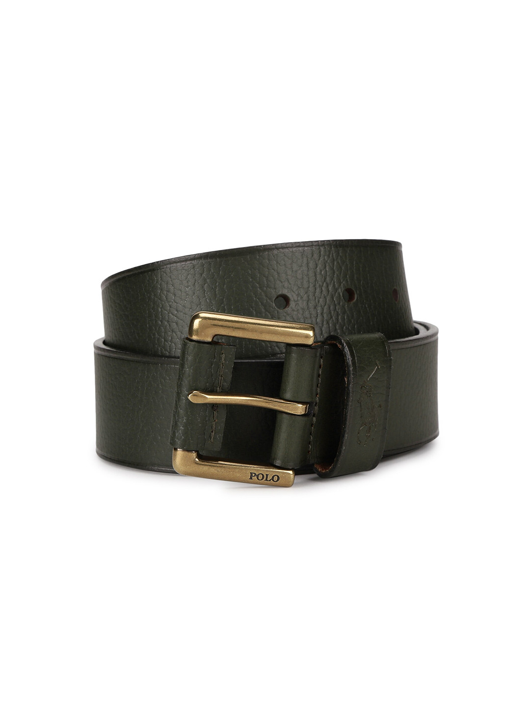 

Polo Ralph Lauren Men Textured Leather Belt, Green