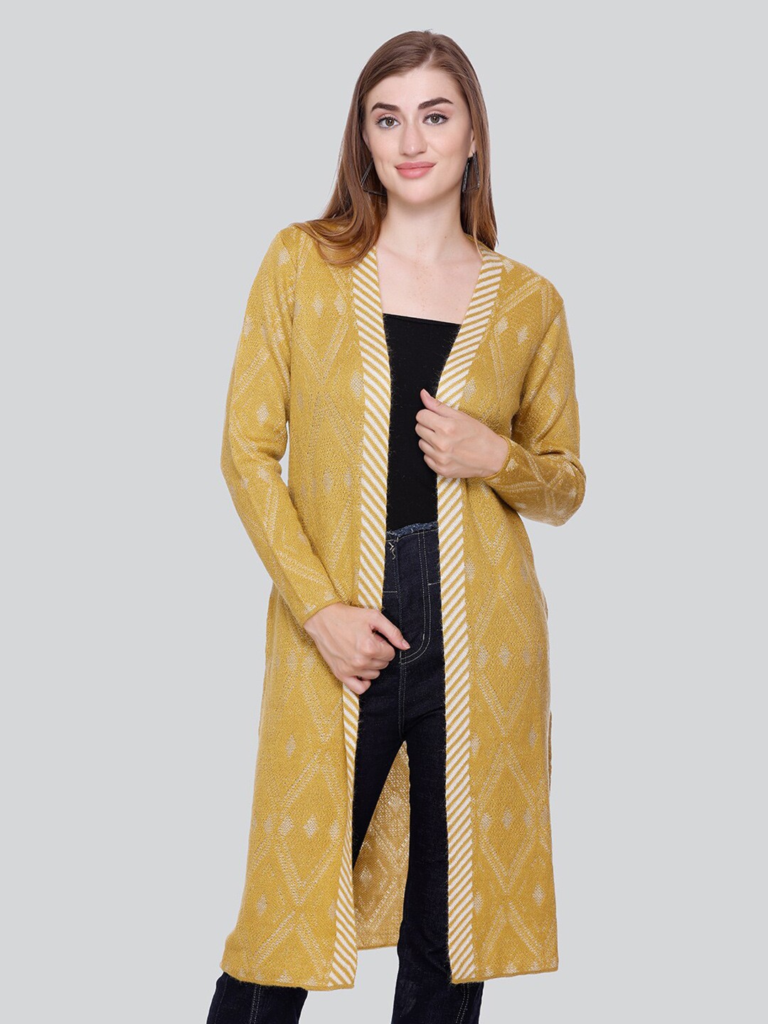 

Winter Wonders Woollen Longline Cardigan, Yellow