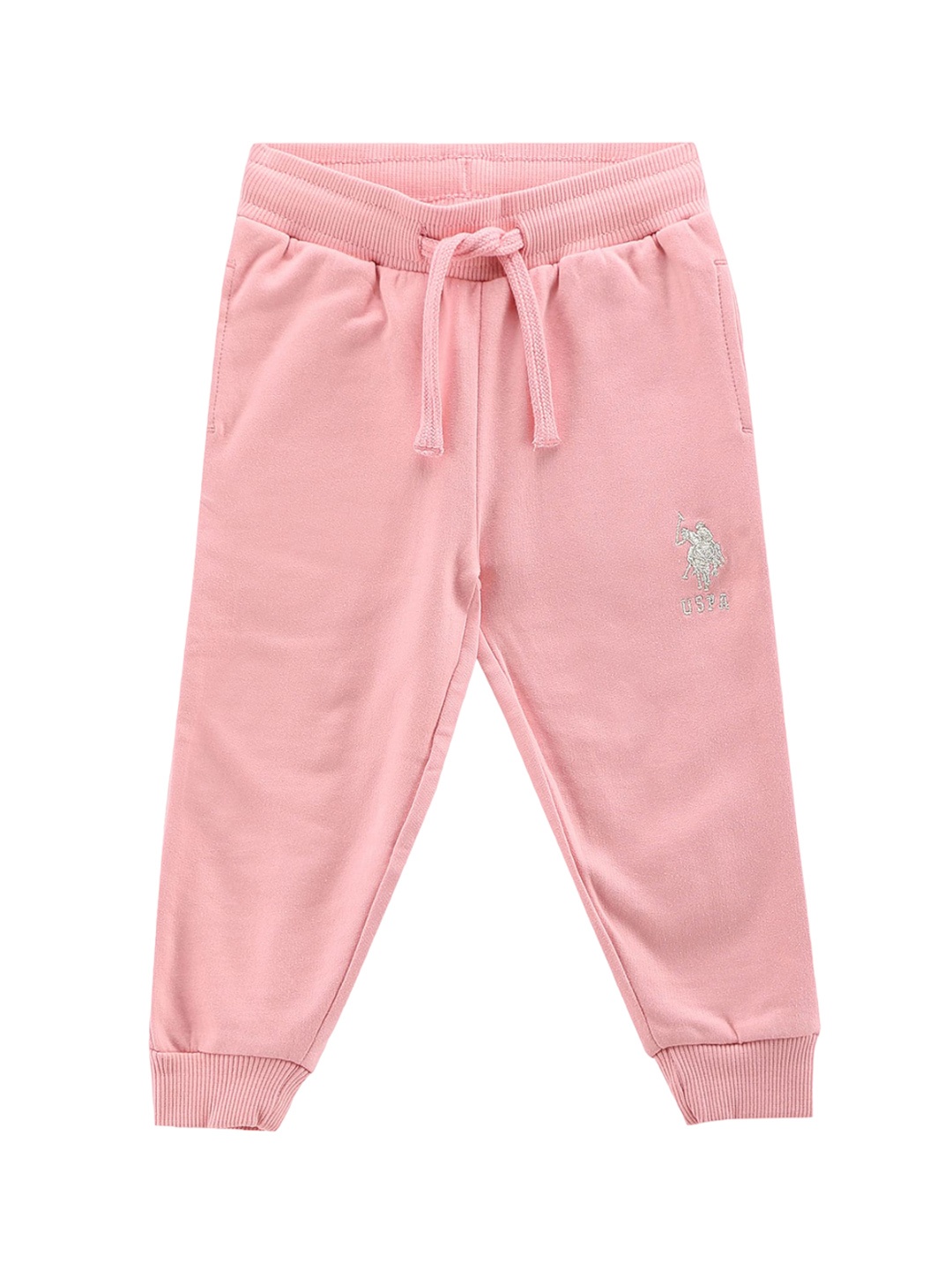 

U.S. Polo Assn. Kids Girls Pure Cotton Joggers, Pink