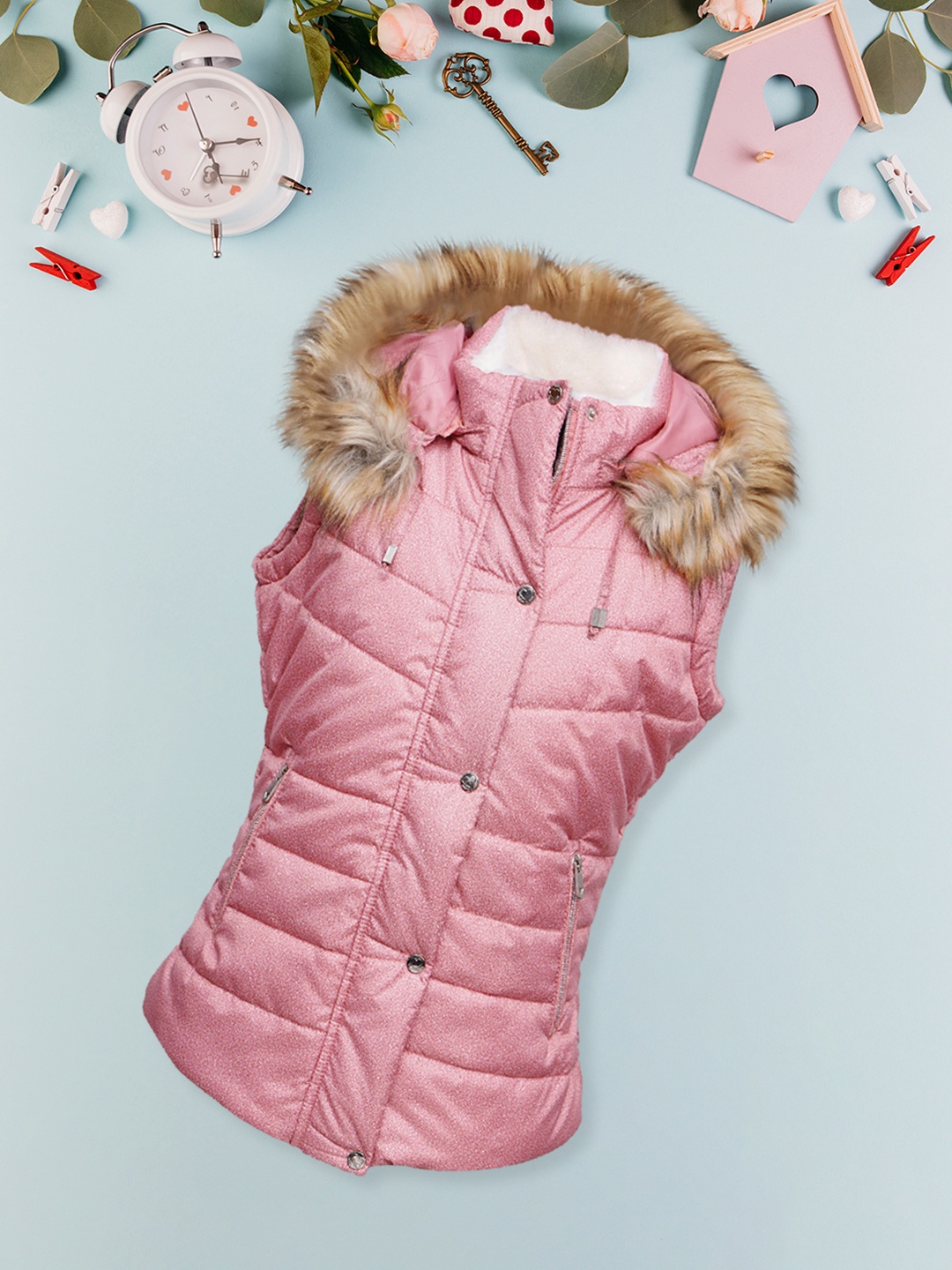 

LURE JUNIOR Girls Hooded Parka Jacket, Pink
