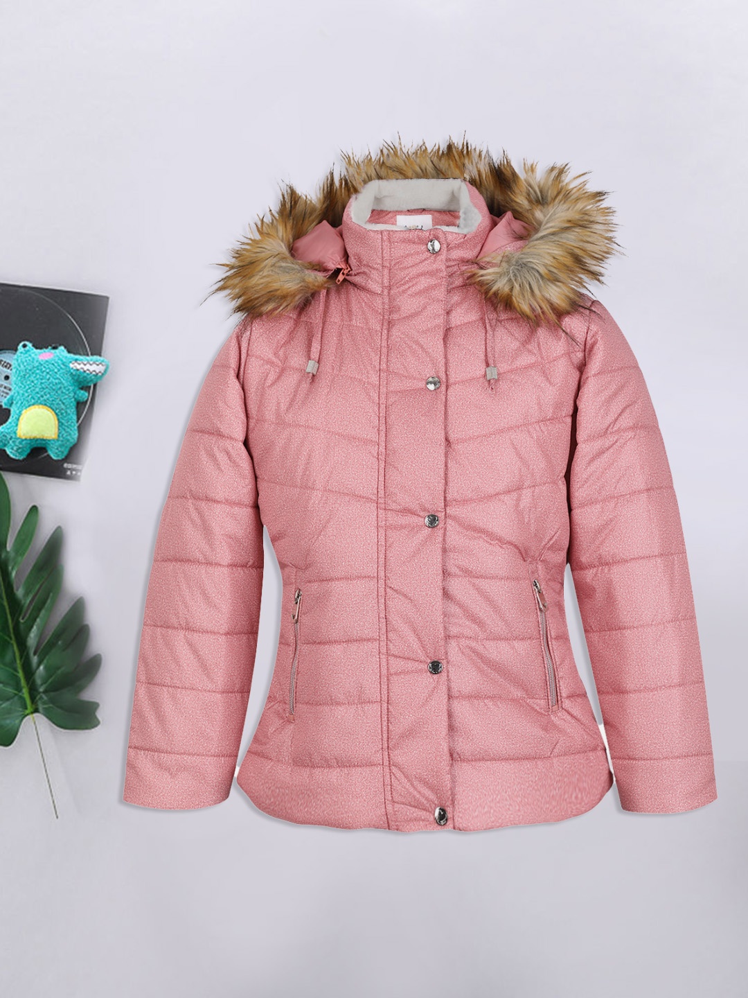 

LURE JUNIOR Girls Hooded Parka Jacket, Pink